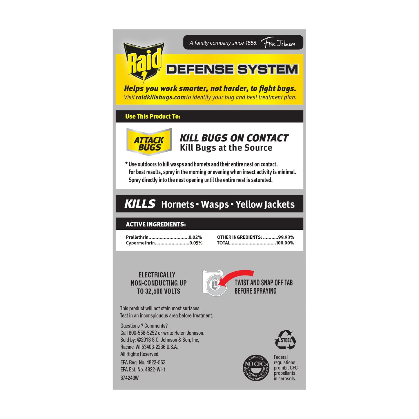 Raid Wasp & Hornet Insect Killer 33, 14 oz, 2 ct