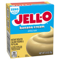 Jell-O Banana Cream Artificially Flavored Zero Sugar Instant Reduced Calorie Pudding & Pie Filling Mix, 0.9 oz Box