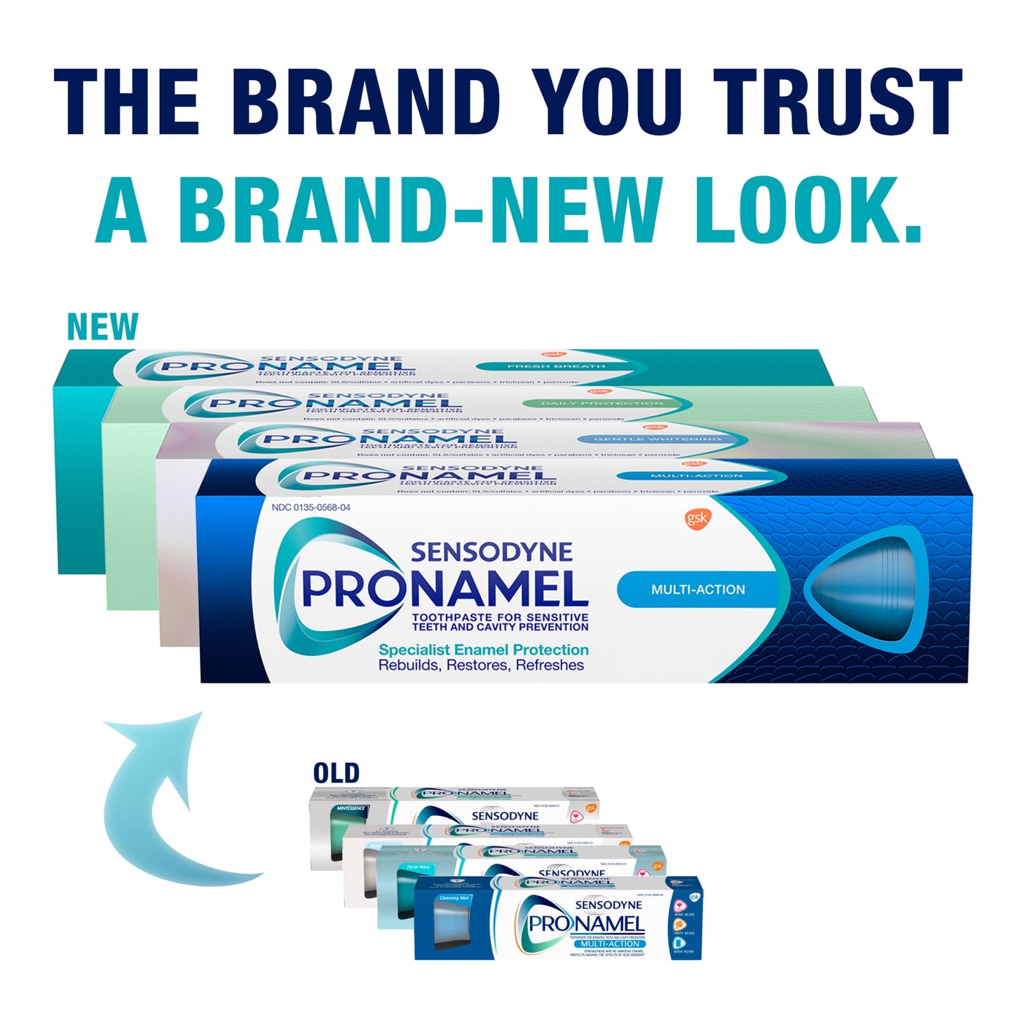 Sensodyne Pronamel Multi-Action Sensitive Toothpaste, Cleansing Mint 4 Oz