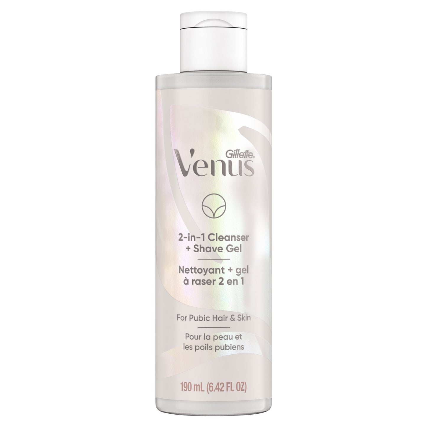 Gillette Venus for Female Pubic Hair and Skin, 2-in-1 Cleanser + Shave Gel, 6.4 oz, White