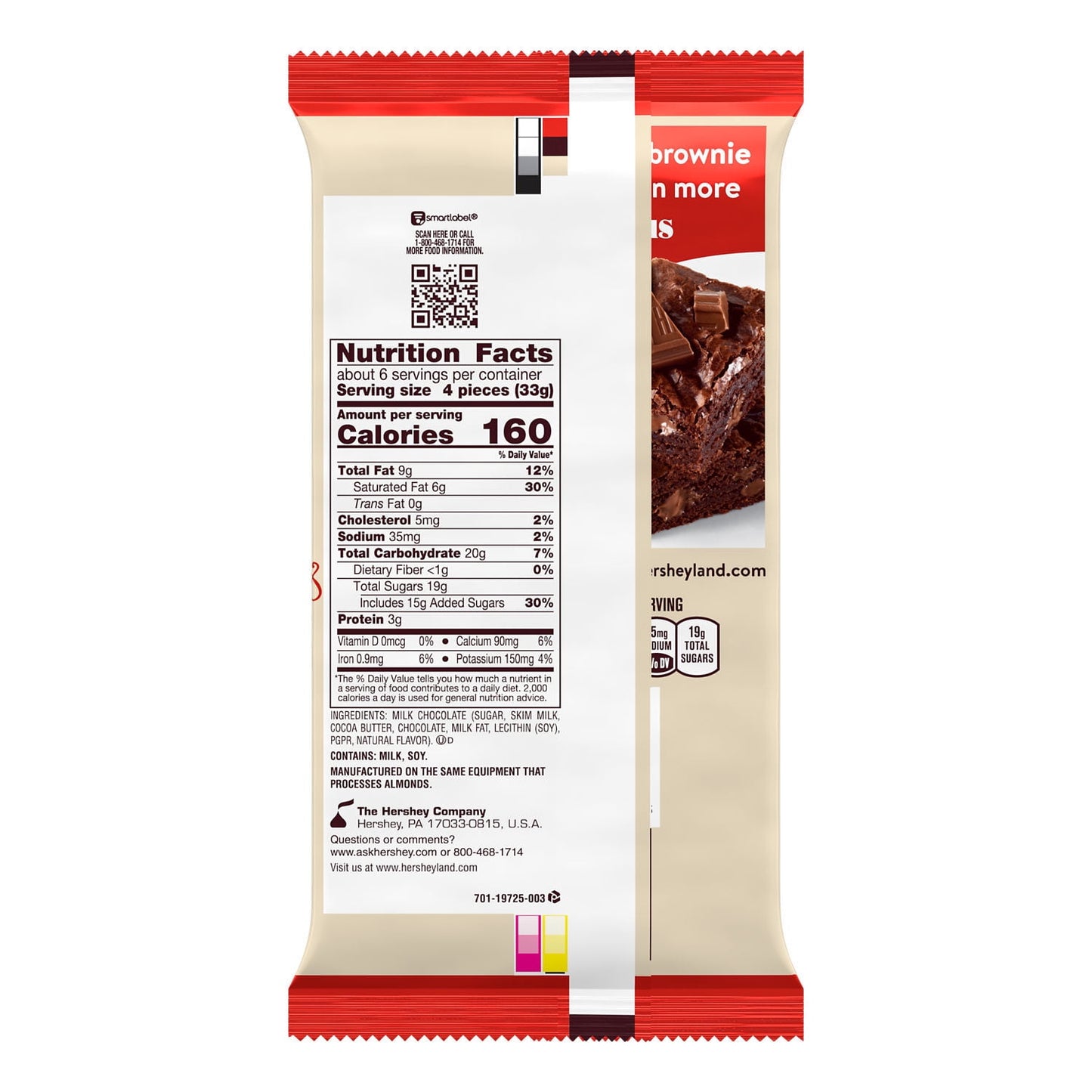 Hershey's Symphony Milk Chocolate Giant Candy, Bar 7.37 oz, 25 Pieces
