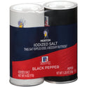 Morton Salt Iodized Salt & McCormick Black Pepper, 5.25 oz Shaker Set