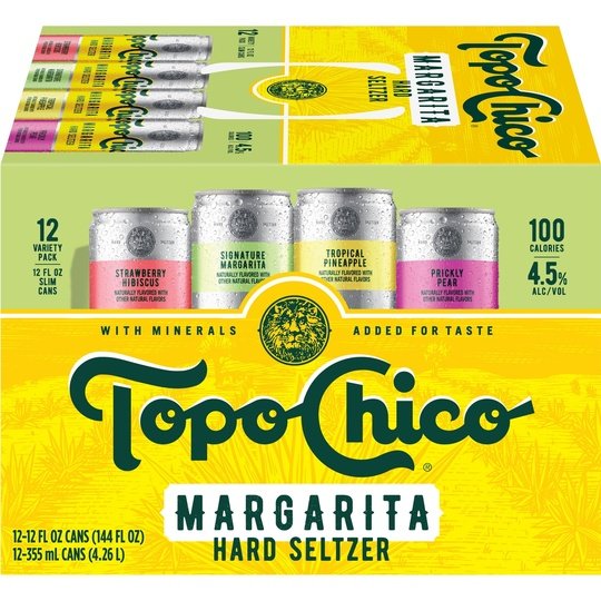 Topo Chico Margarita Variety Pack Hard Seltzer, 12 Pack, 12 fl oz Cans, 4.5% ABV