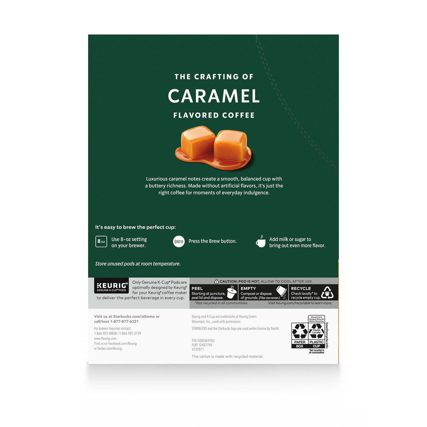 Starbucks Caramel Naturally Flavored Coffee, Keurig K-Cup Coffee Pods, 22 Count