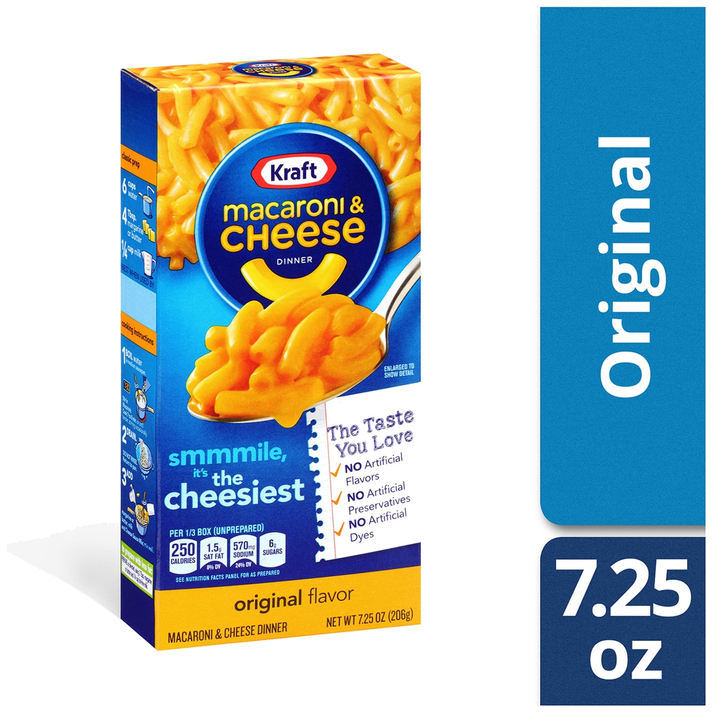 Kraft Original Mac N Cheese Macaroni and Cheese Dinner, 7.25 oz Box