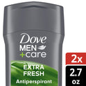 Dove Men+Care Extra Fresh Antiperspirant Deodorant Stick Twin Pack, Citrus, 2.7 oz