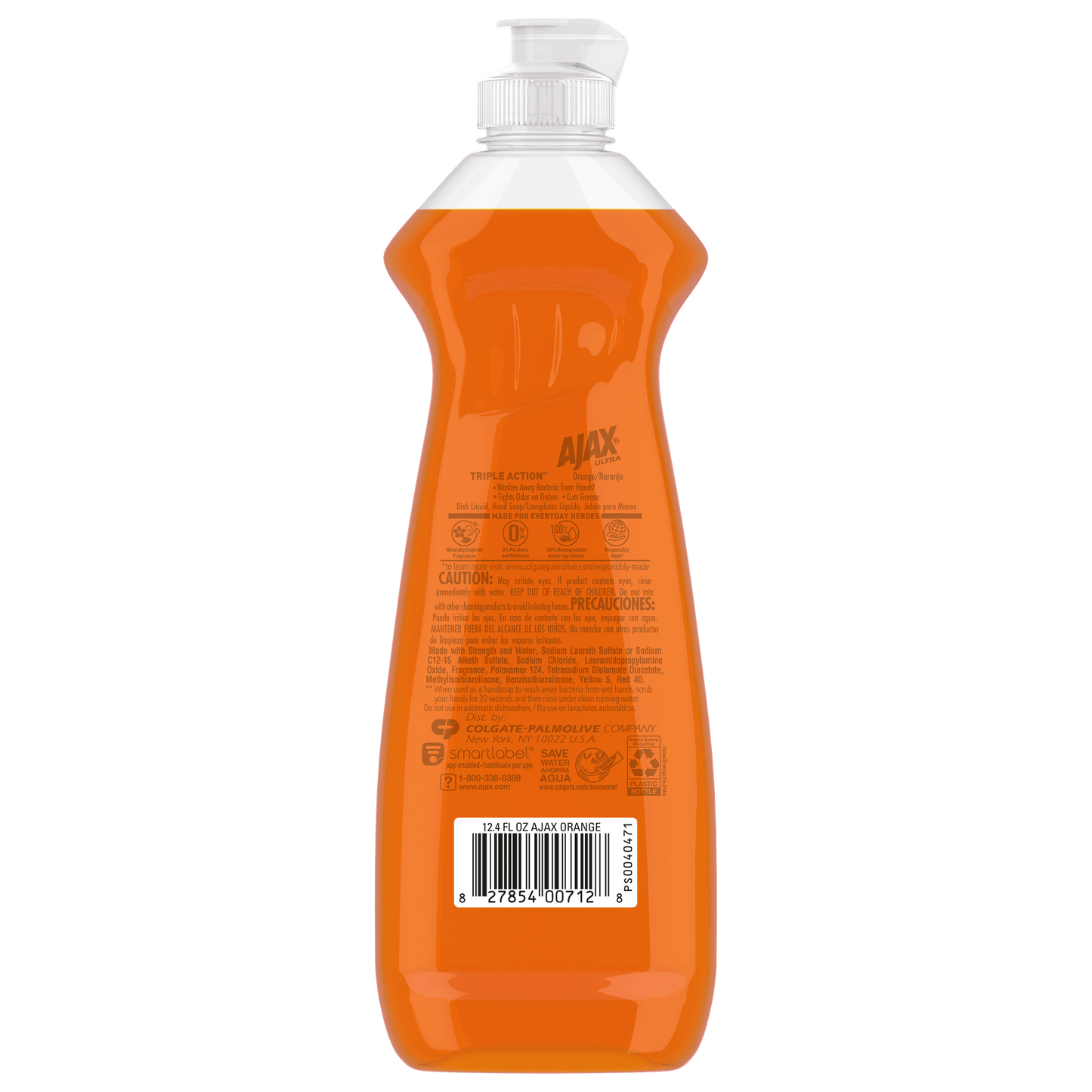 Ajax Triple Action Hand Dish, Orange, 12.4 oz