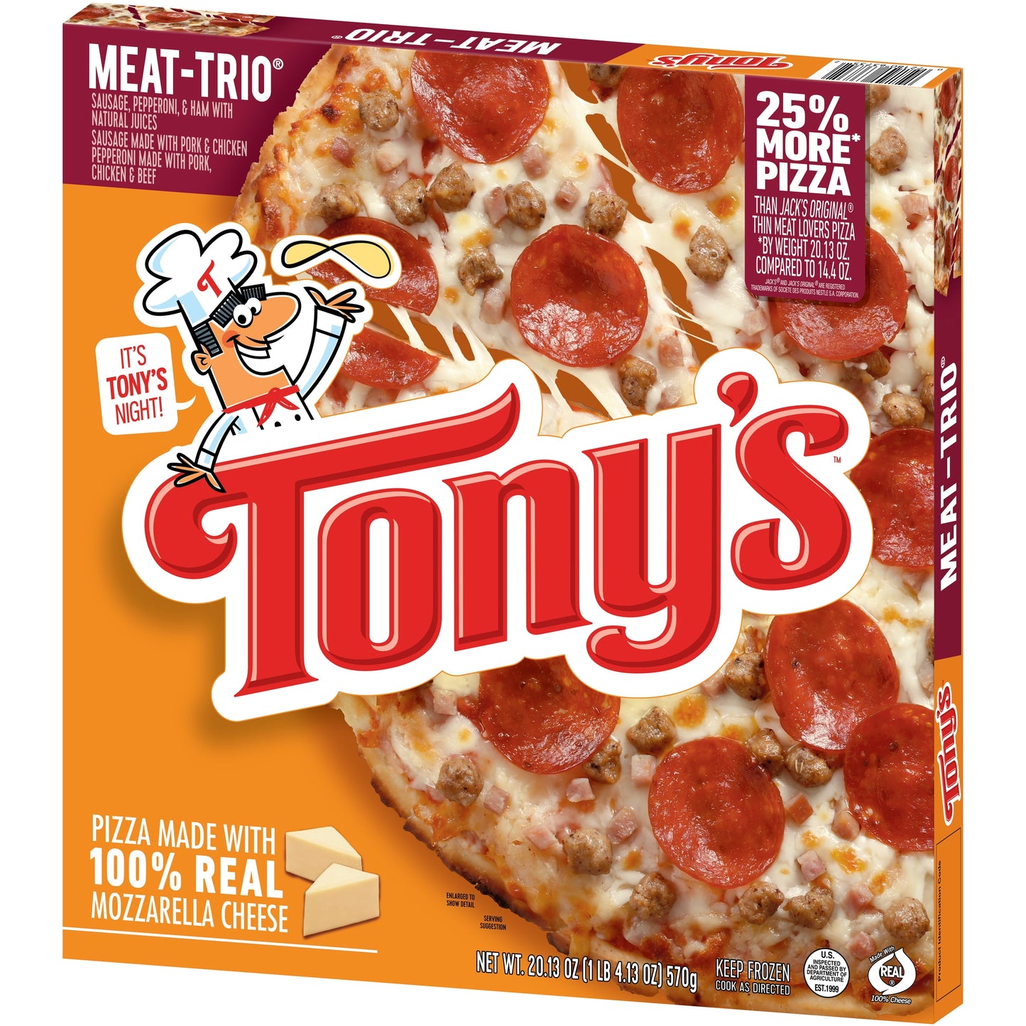 Tony's Thin Crust Meat Trio Frozen Pizza 20.13 oz