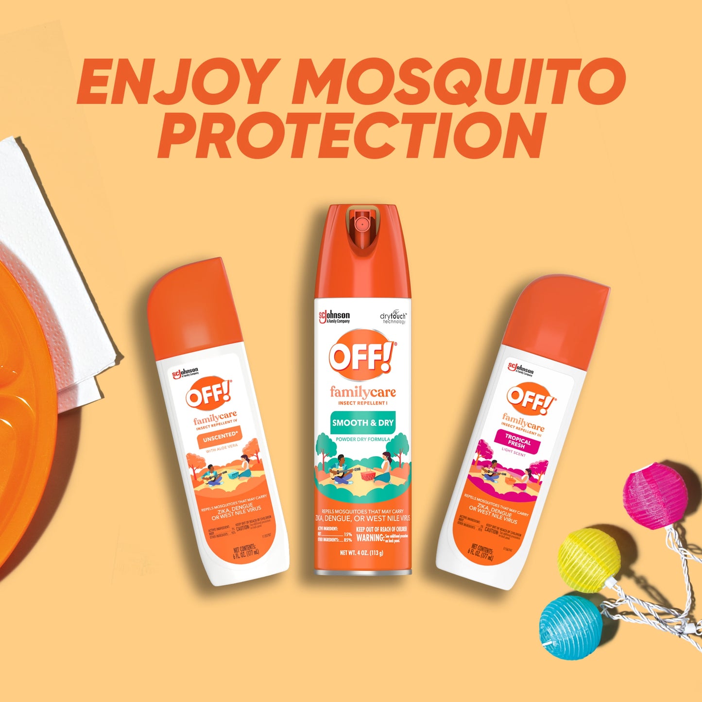 OFF! FamilyCare Insect Repellent I, Smooth & Dry Bug Repellent, 15% DEET Formula, 4 oz