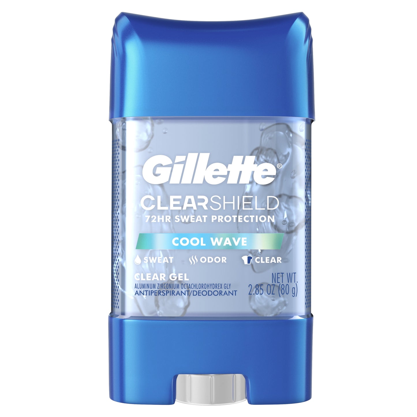 Gillette Antiperspirant and Deodorant for Men, Clear Gel, Cool Wave, 2.85 oz