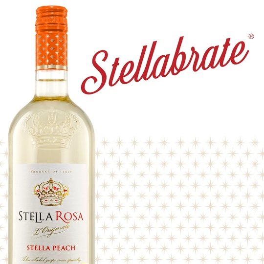 Stella Rosa Peach Semi-Sweet White Wine, 750ml Glass Bottle, Piedmont, Italy Serving Size 6oz