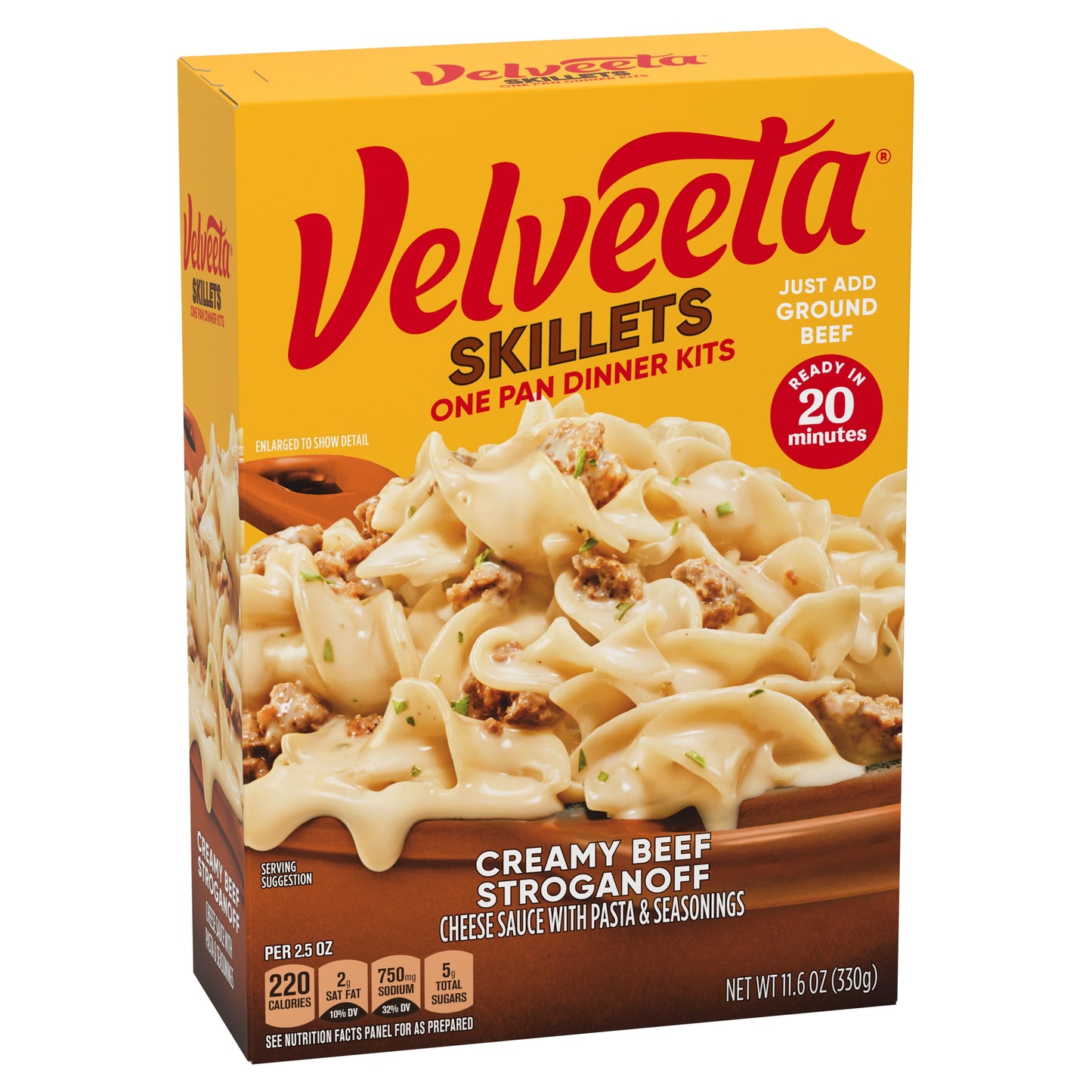 Velveeta Skillets Creamy Beef Stroganoff Pasta Dinner Kit, 11.6 oz Box