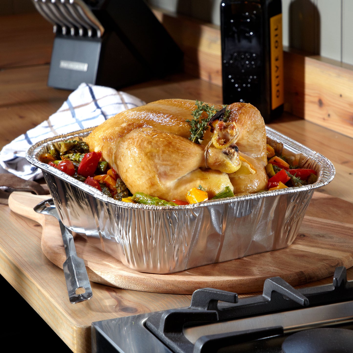 EZ Foil Roaster Pans with Lids, Up to 10 Pound Capacity, 2 Count