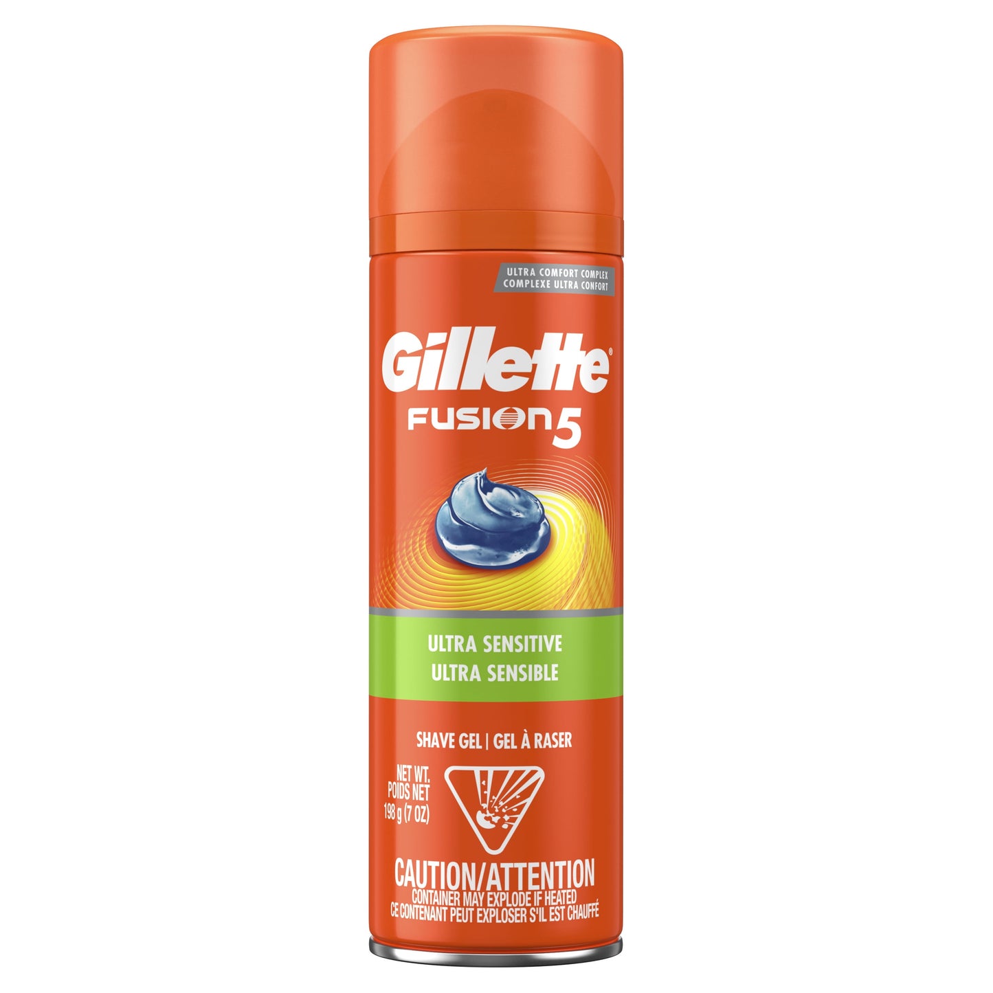 Gillette Fusion Ultra Sensitive Shave Gel for Men, Fragrance Free, 7 oz