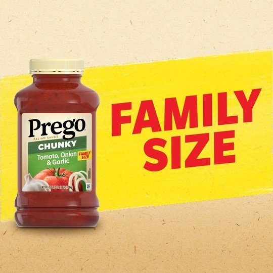 Prego Chunky Tomato with Garlic and Onion Spaghetti Sauce, 45 oz Jar