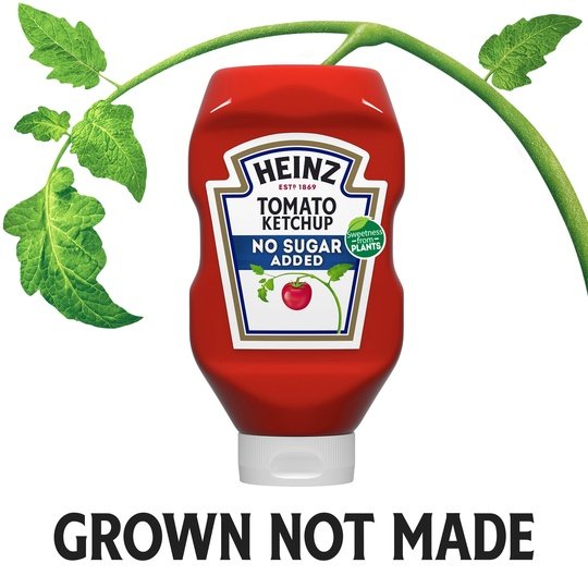 Heinz Tomato Ketchup with No Sugar Added, 29.5 oz Bottle