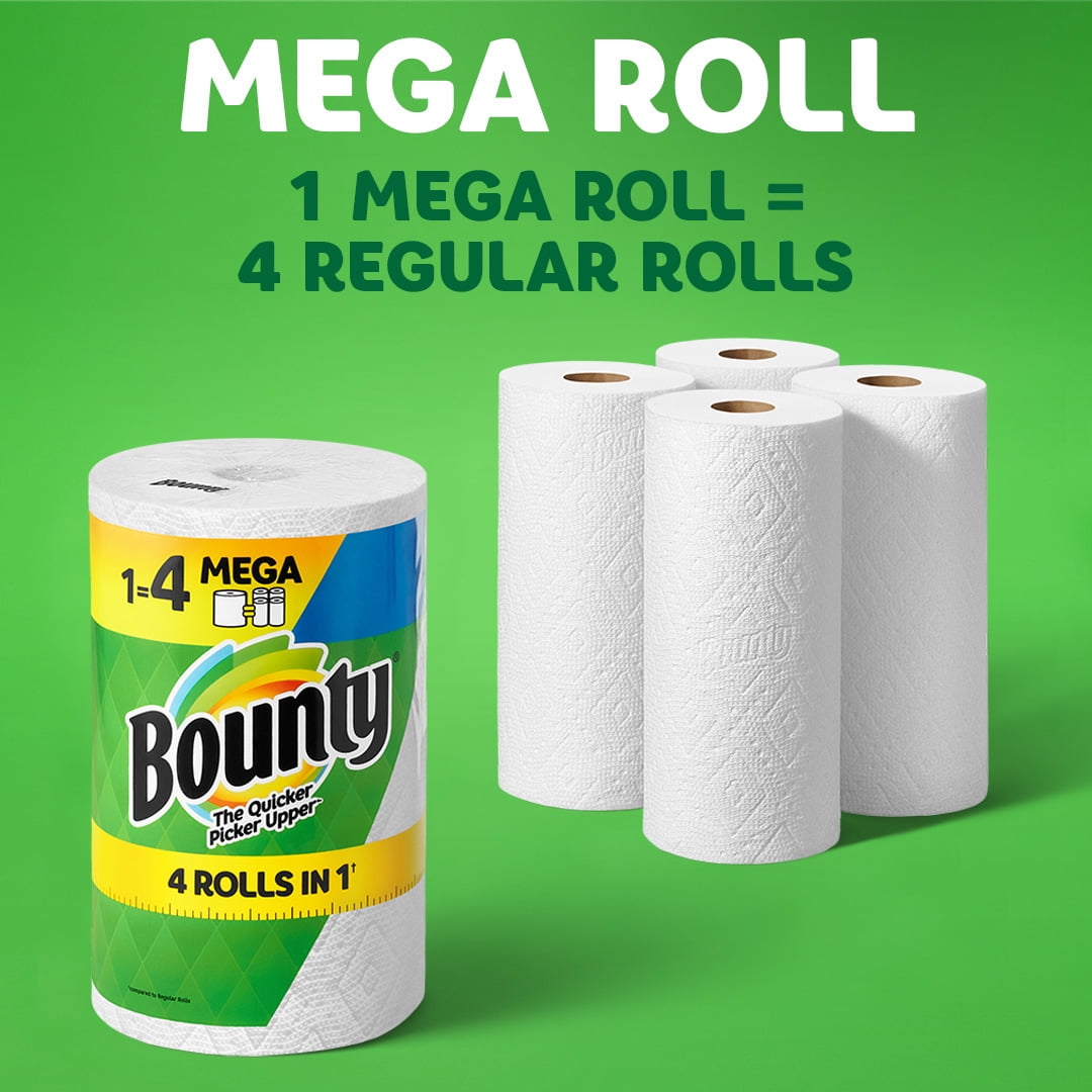 Bounty Full Sheet Paper Towels, 6 Mega Rolls, White