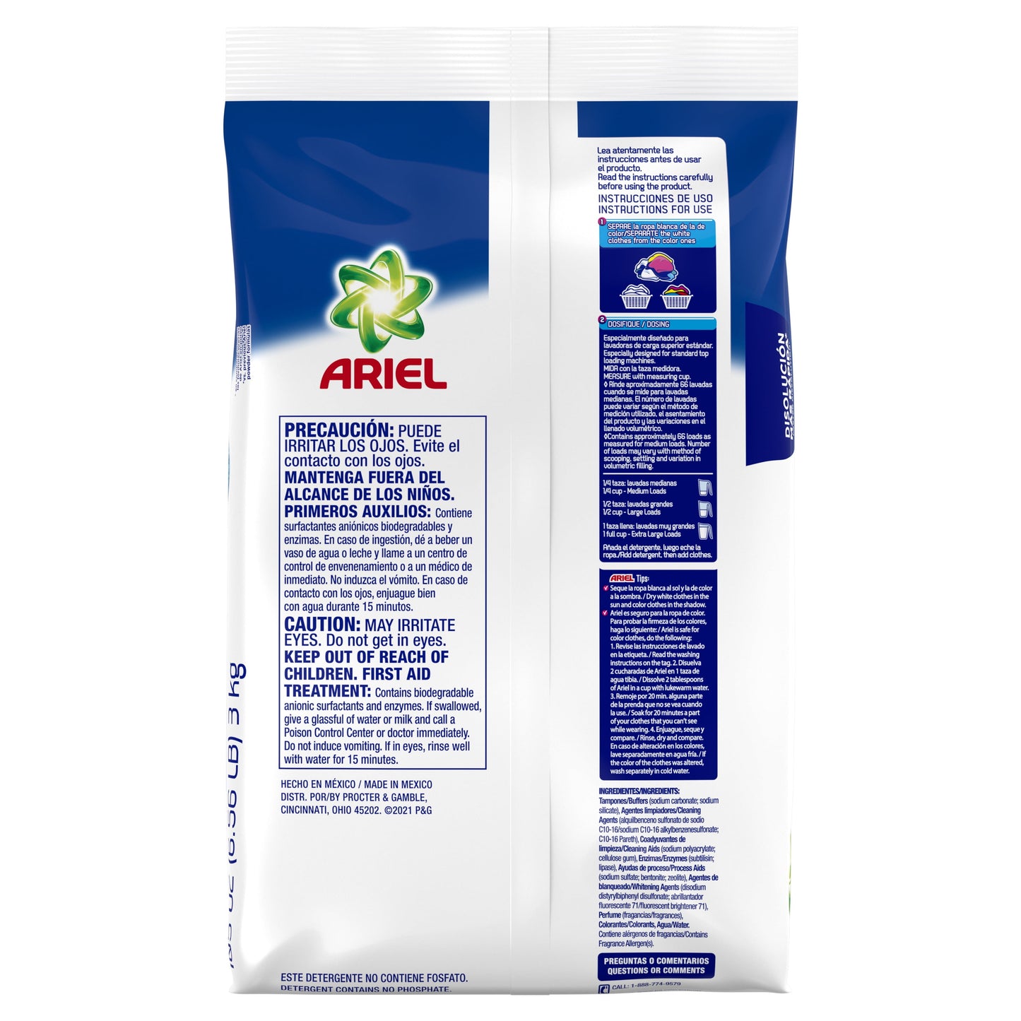 Ariel, with Ultra Oxi, Powder Laundry Detergent, 105 oz 66 Loads