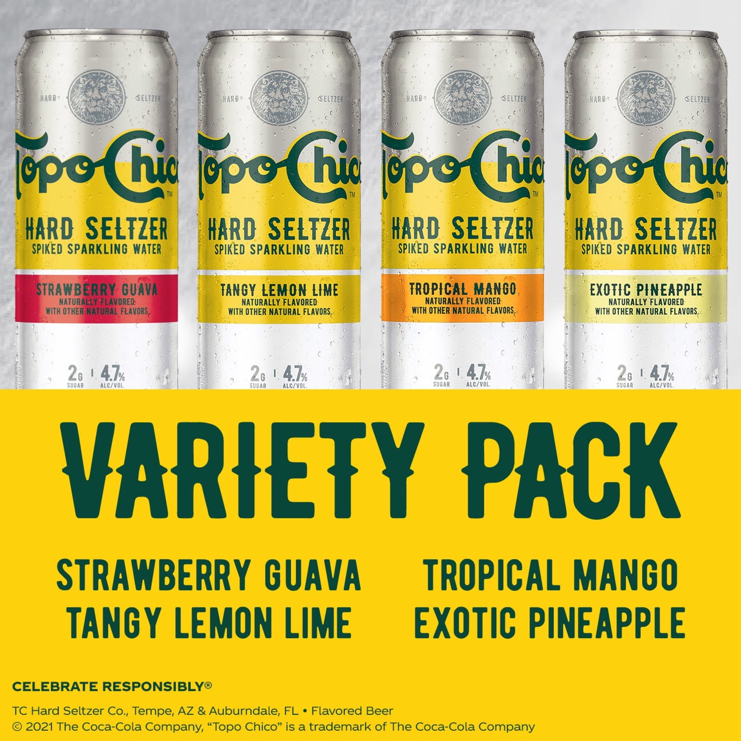 Topo Chico Variety Pack Hard Seltzer, 12 Pack, 12 fl oz Cans, 4.7% ABV