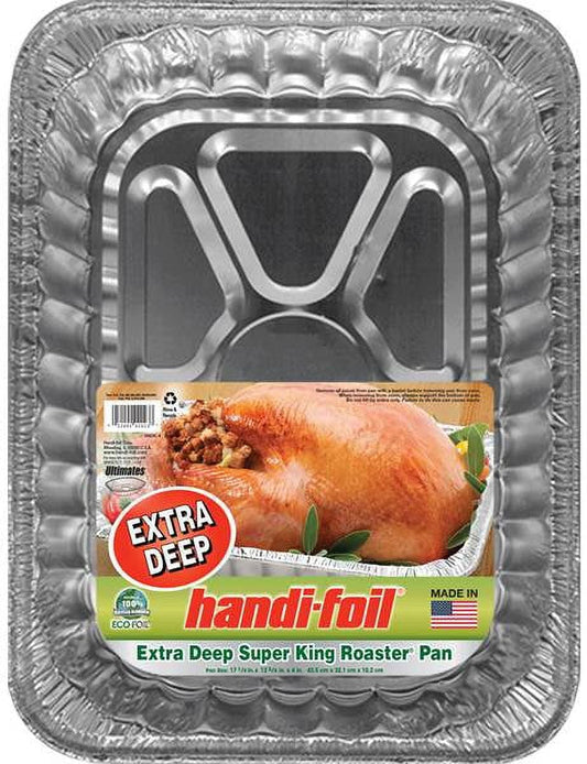 Handi-Foil Extra Deep Aluminum Super King Roaster Pan, 17.13"x12.63"x4.25" 1 piece count