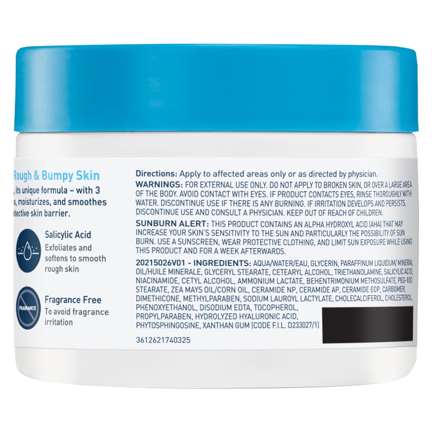 CeraVe SA Body Cream for Rough & Bumpy Skin with Salicylic Acid To Improve Skin Texture, 12 oz