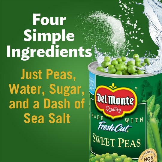 Del Monte Sweet Peas Canned Vegetables, 15 oz Can