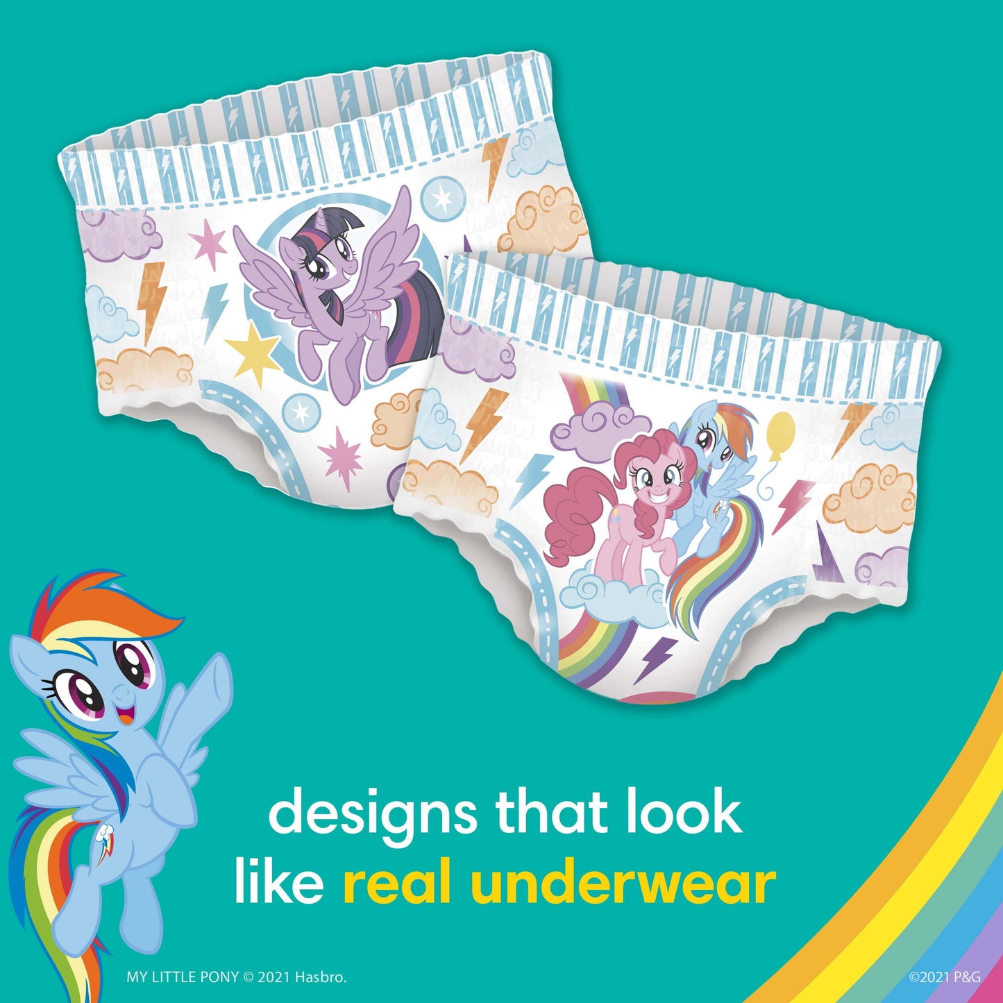 Pampers Easy Ups My Little Pony Training Pants Toddler Girls 2T/3T 25 Ct