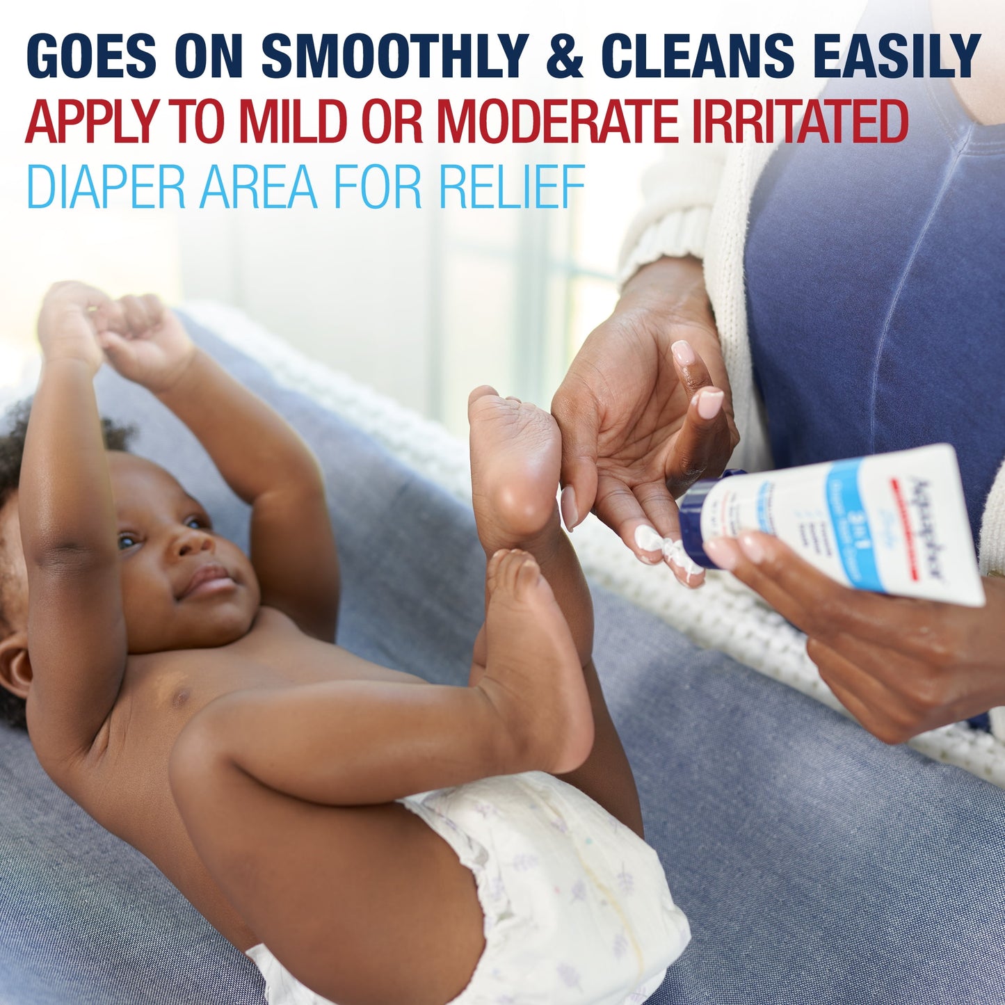 Aquaphor Baby Diaper Rash Cream, 3-in-1 Diaper Rash Relief, 3.5 Oz Tube