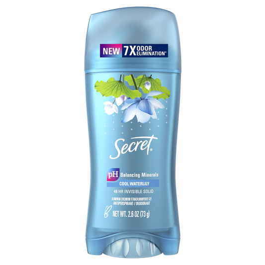 Secret Invisible Solid Antiperspirant Deodorant, Waterlily Scent, 2.6 oz