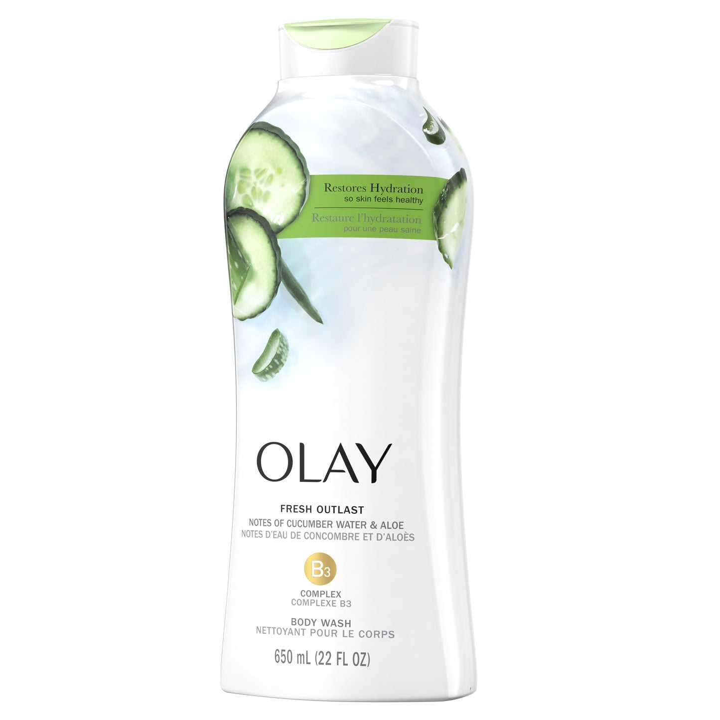 Olay Fresh Outlast Body Wash with Notes of Cucumber and Aloe, 22 fl oz