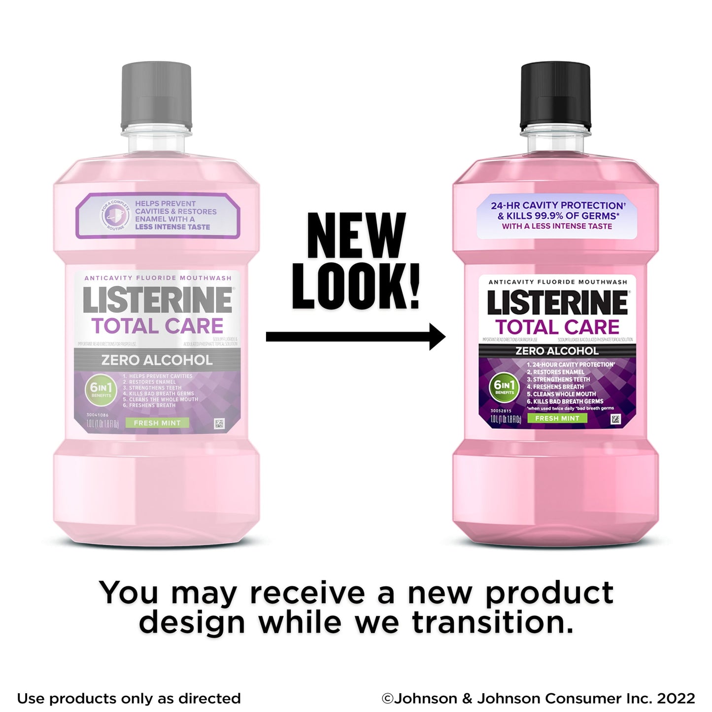 Listerine Total Care Zero Alcohol-Free Mouthwash/Mouth Rinse, Fresh Mint, 1 L