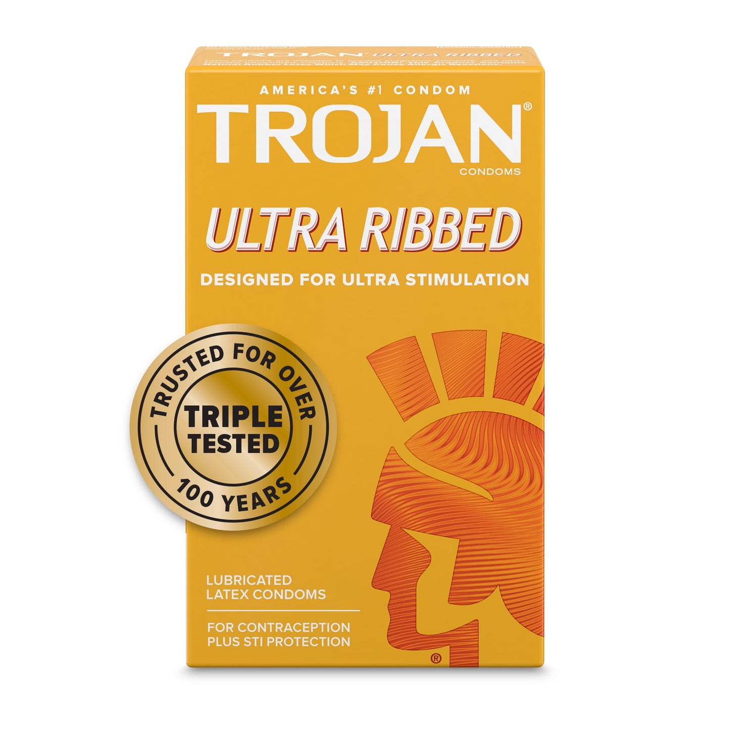 TROJAN Stimulations Ultra Ribbed Spermicidal Lubricated Condoms, 12 Count