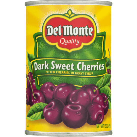 Del Monte Canned Dark Sweet Pitted Cherries, Heavy Syrup, 15 oz Can