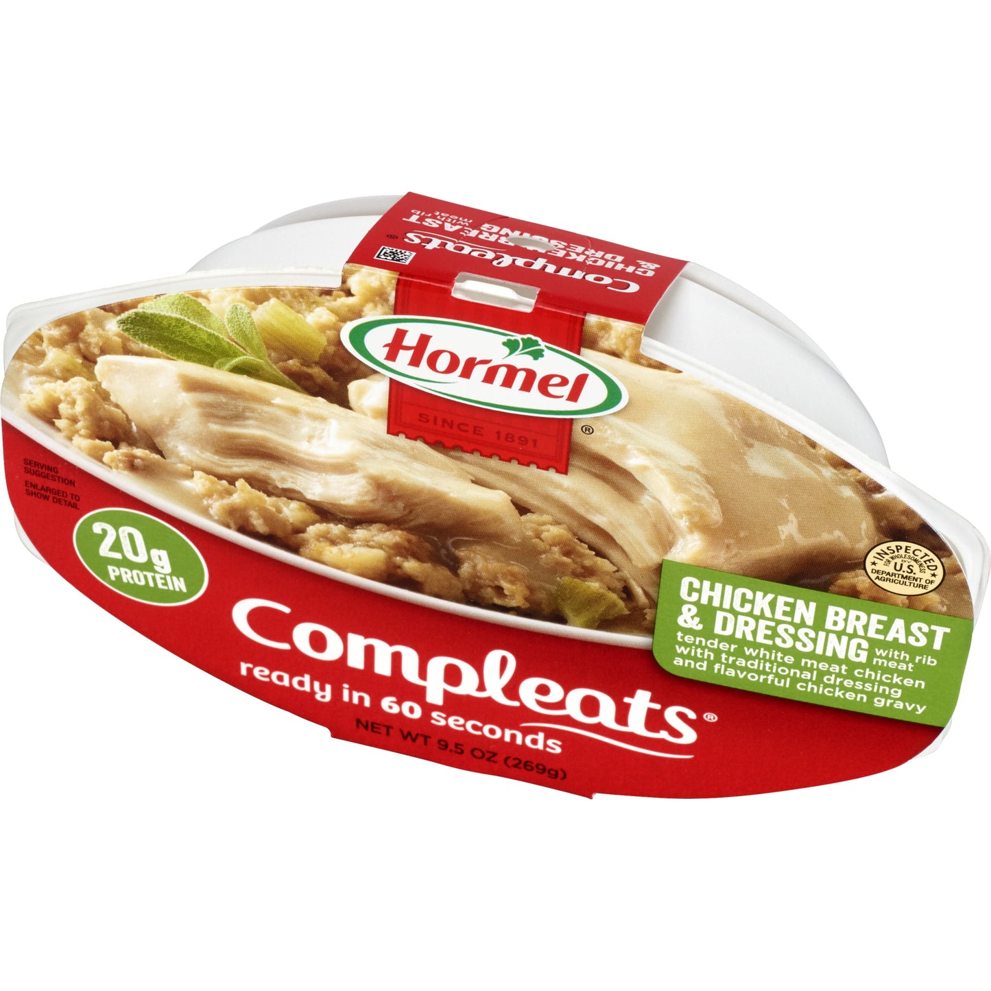 HORMEL COMPLEATS Chicken & Dressing, Shelf-Stable 9.5 oz Plastic Tray