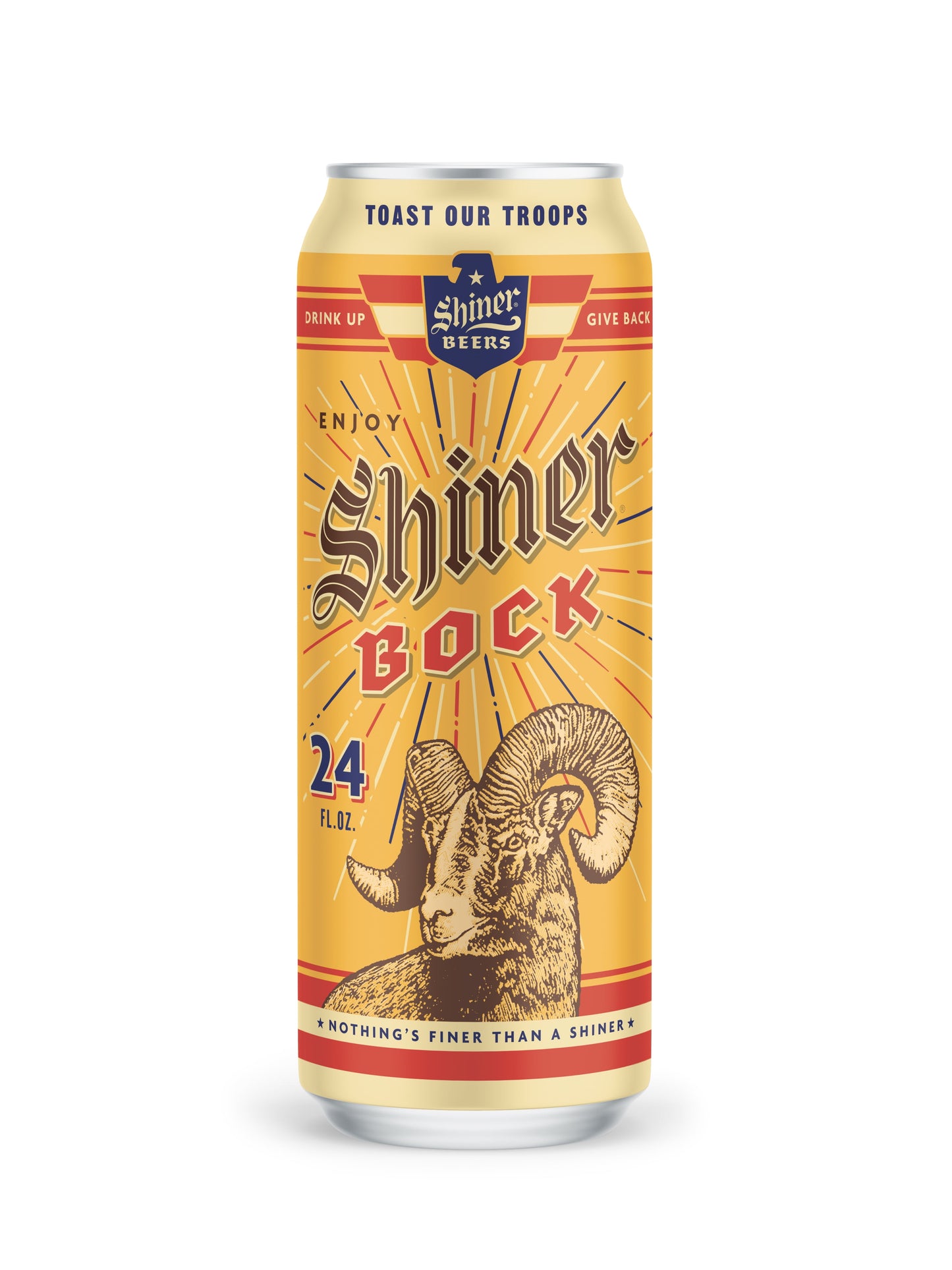 Shiner Bock Beer, Shiner Craft Beer, 24 fl oz Can, 4.4% ABV, 141 Calories, 12.4g Carbs
