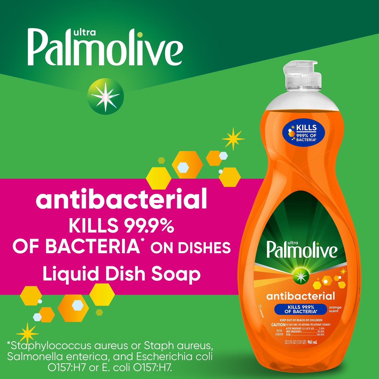 Palmolive Antibacterial Liquid Dish Soap, Orange Scent, 32.5 Fluid Ounce