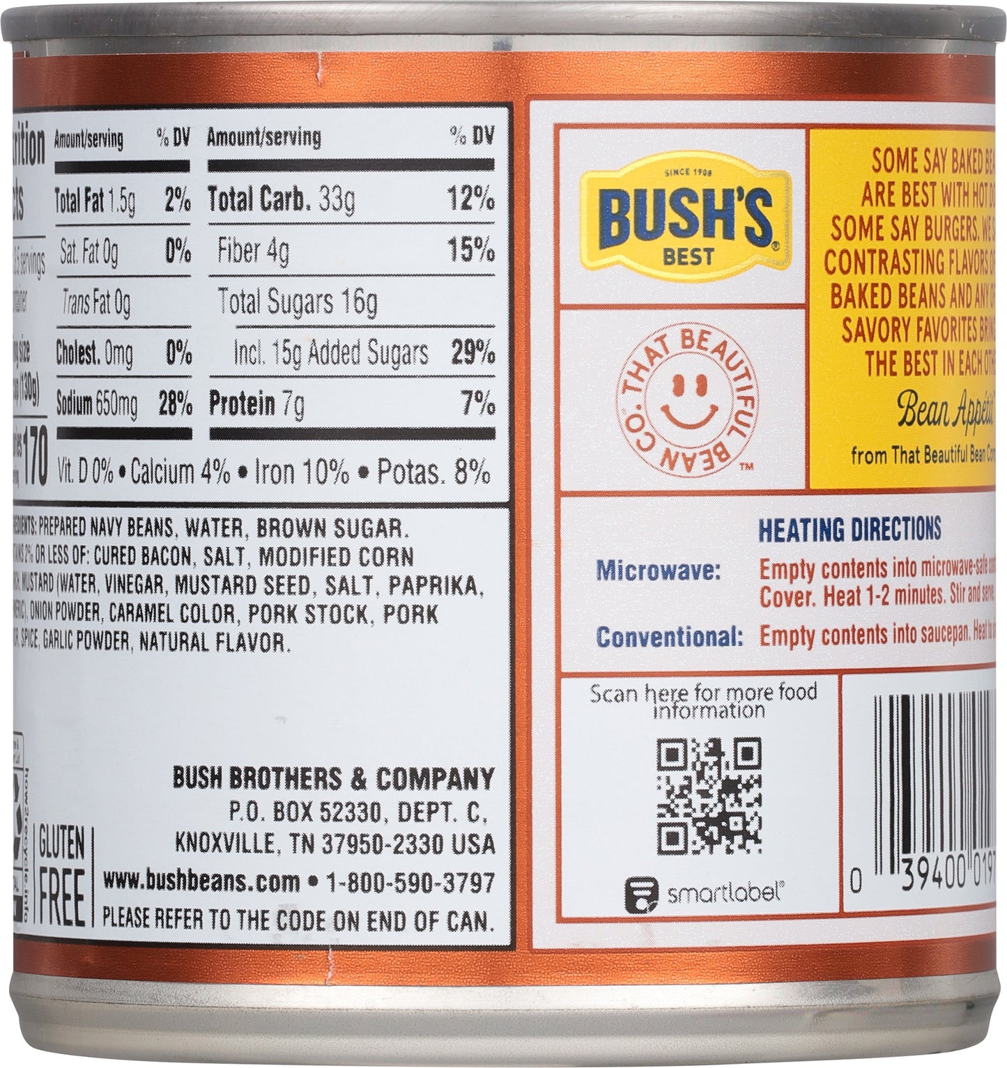 Bush's Country Style Baked Beans, Canned Beans, 16 oz Can