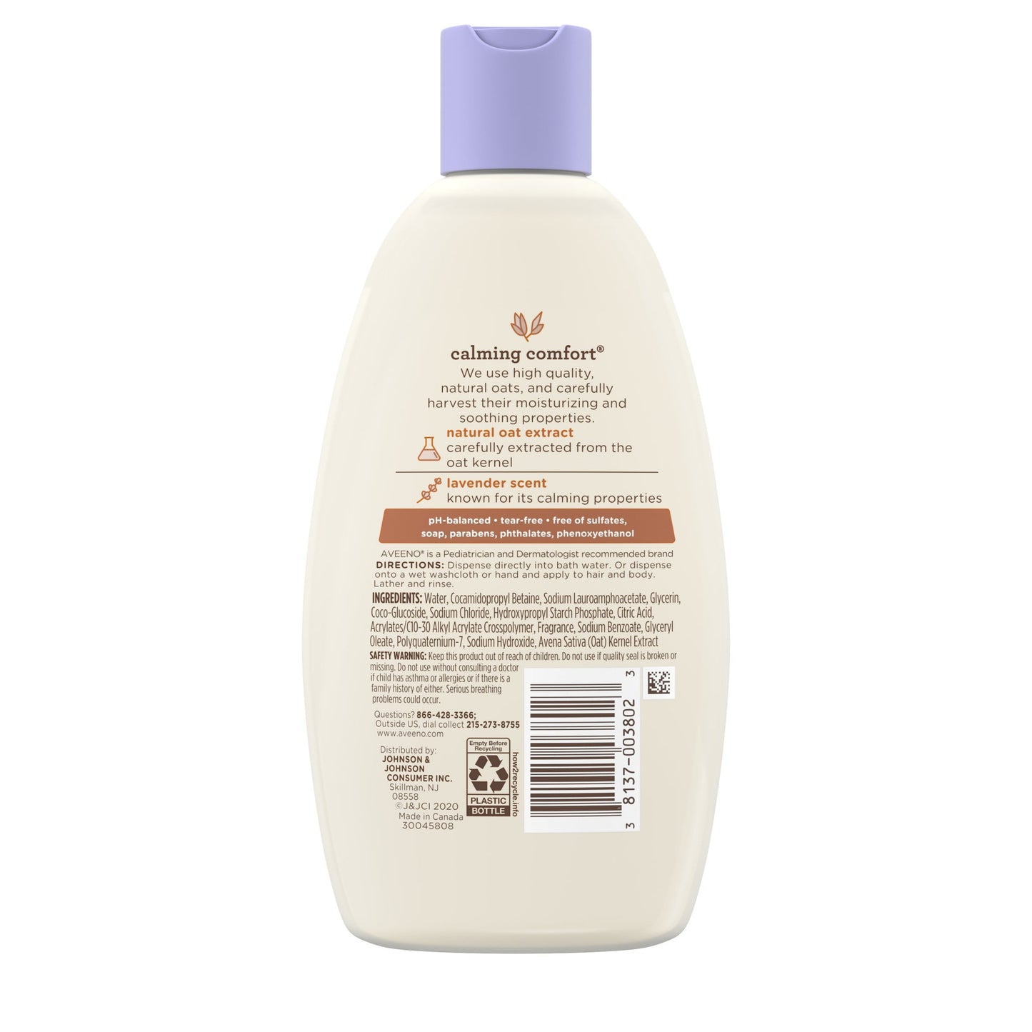 Aveeno Baby Calming Comfort Bath & Wash, Lavender & Vanilla, 8 fl. oz