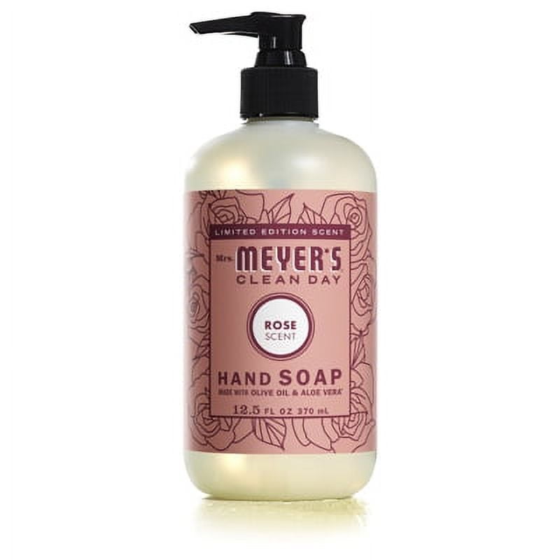 Mrs. Meyer's Clean Day Liquid Hand Soap, Rose Scent, 12.5 Ounce Bottle