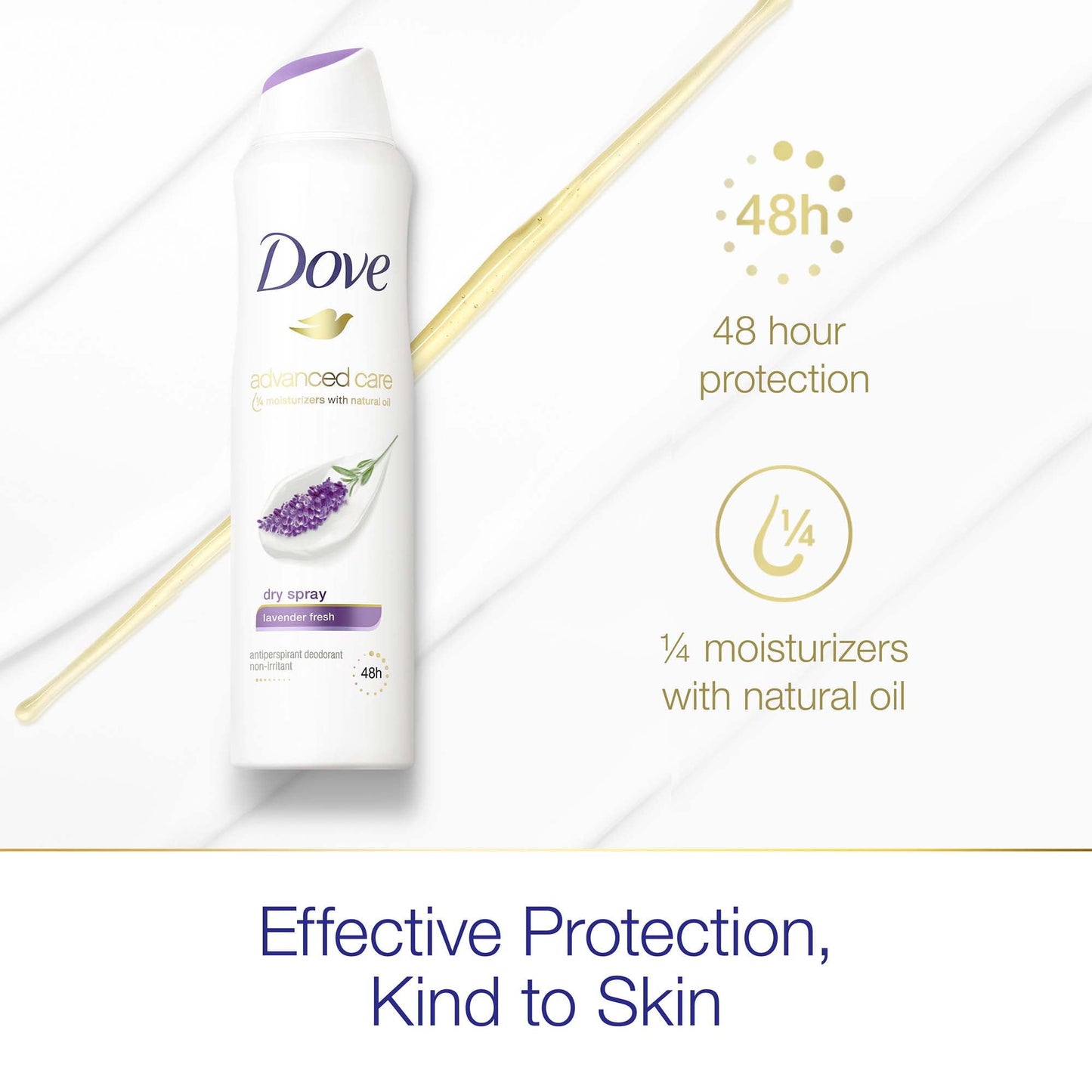 Dove Advanced Care Long Lasting Women's Antiperspirant Deodorant Dry Spray, Lavender Fresh, 3.8 oz