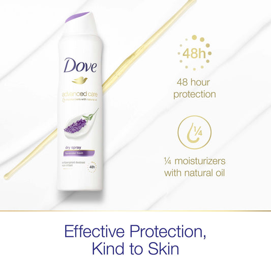 Dove Advanced Care Long Lasting Women's Antiperspirant Deodorant Dry Spray, Lavender Fresh, 3.8 oz