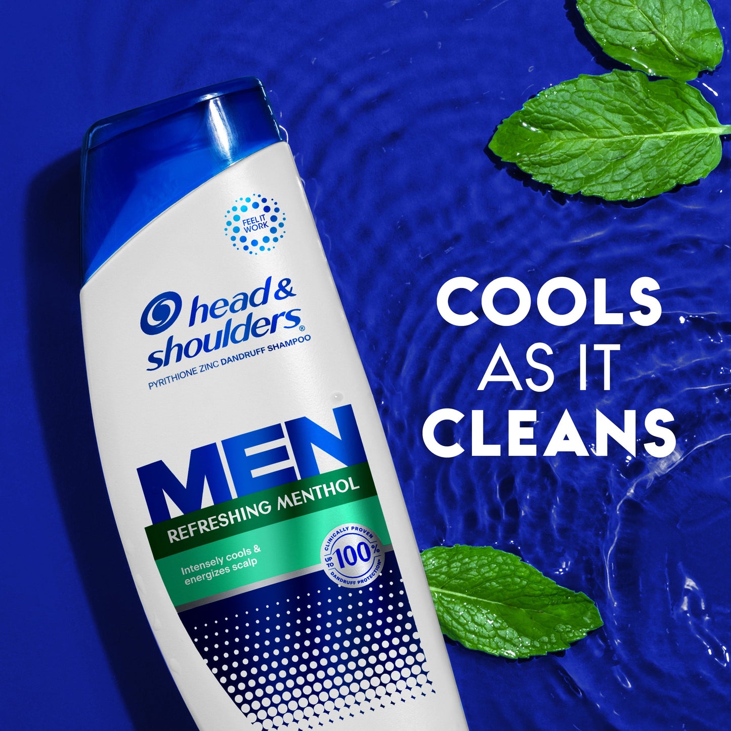 Head and Shoulders Mens Dandruff Shampoo, Refreshing Menthol, 28.2 oz