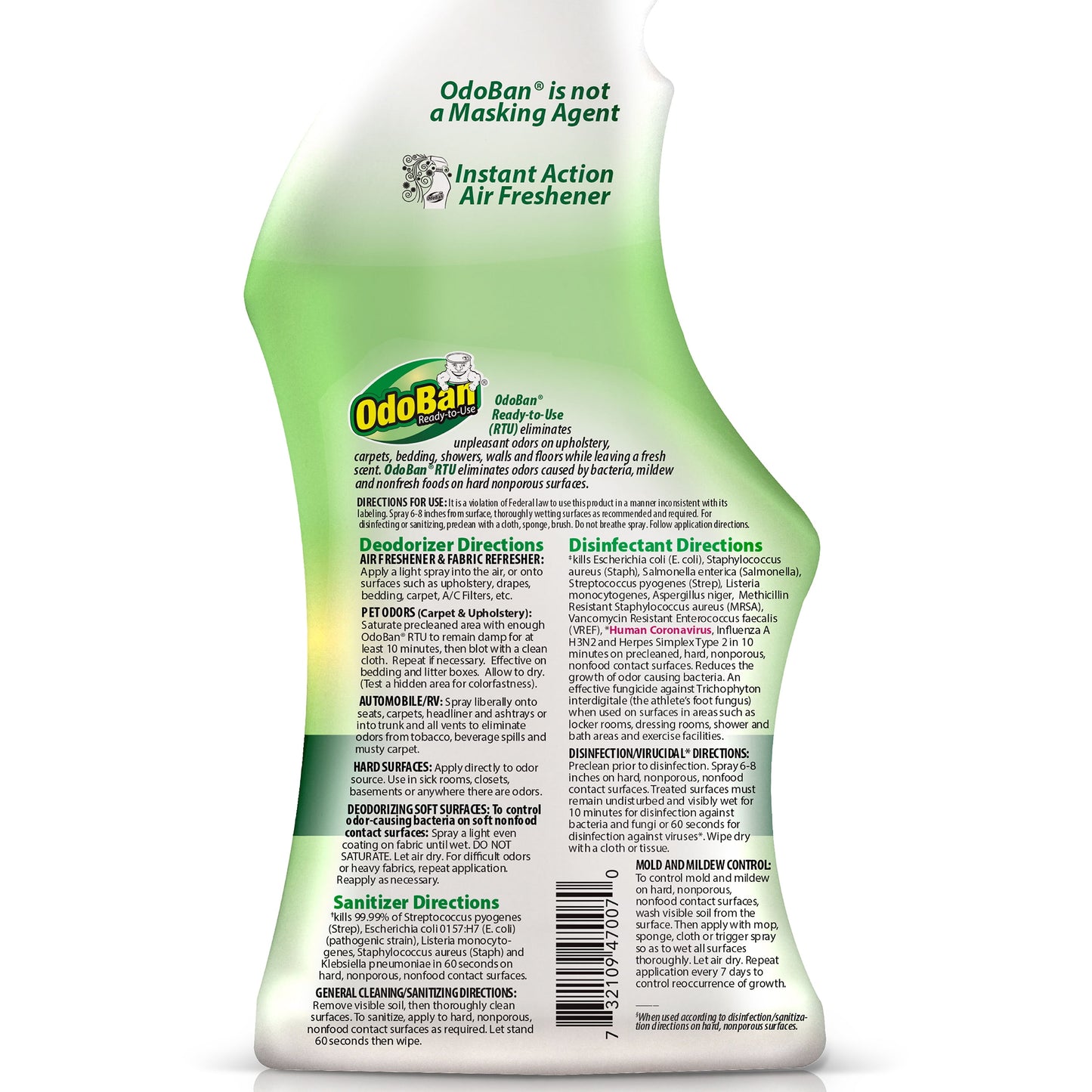 OdoBan Original Eucalyptus Scent Disinfectant Fabric & Air Freshener, 32 fl oz