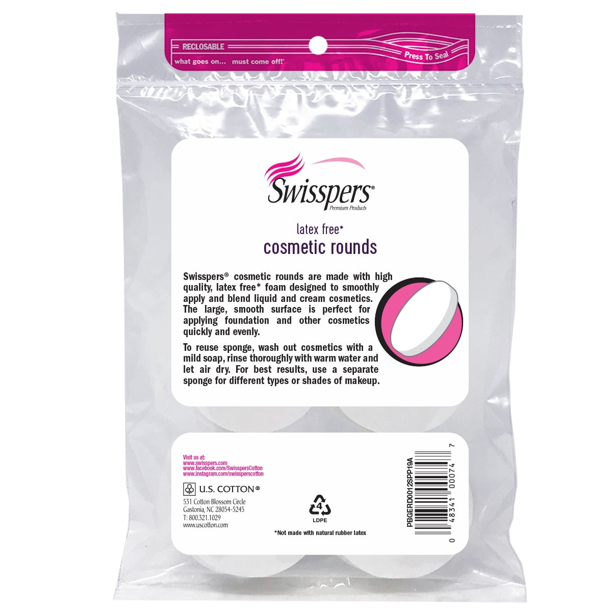 Swisspers Premium Foam Cosmetic Round