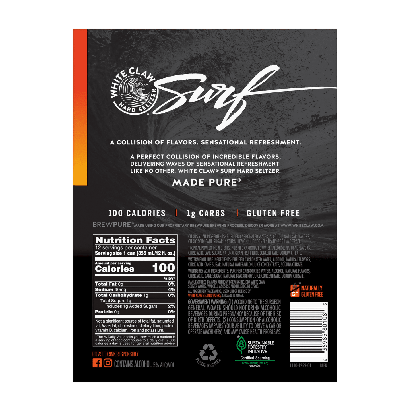 White Claw® Hard Seltzer Surf Variety Pack