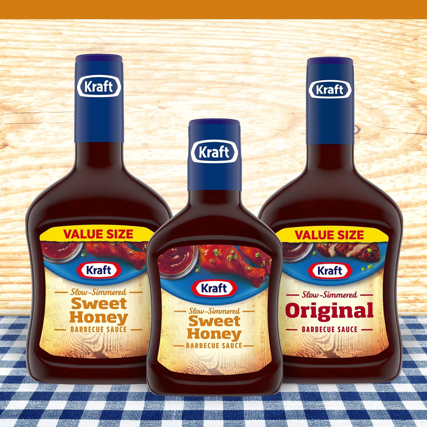 Kraft Sweet Honey Slow-Simmered Barbecue BBQ Sauce, 18 oz Bottle