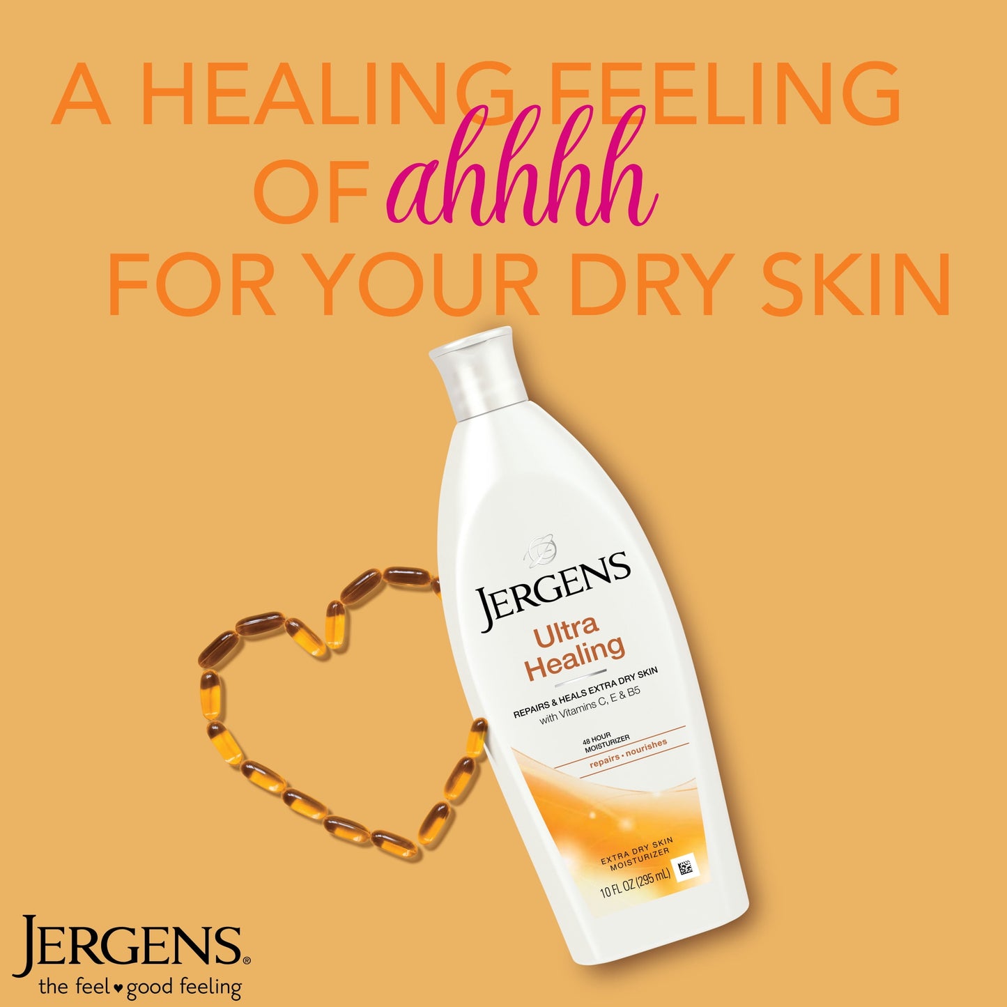 Jergens Hand and Body Lotion, Ultra Healing Dry Skin Moisturizing Body Lotion, 10 Oz