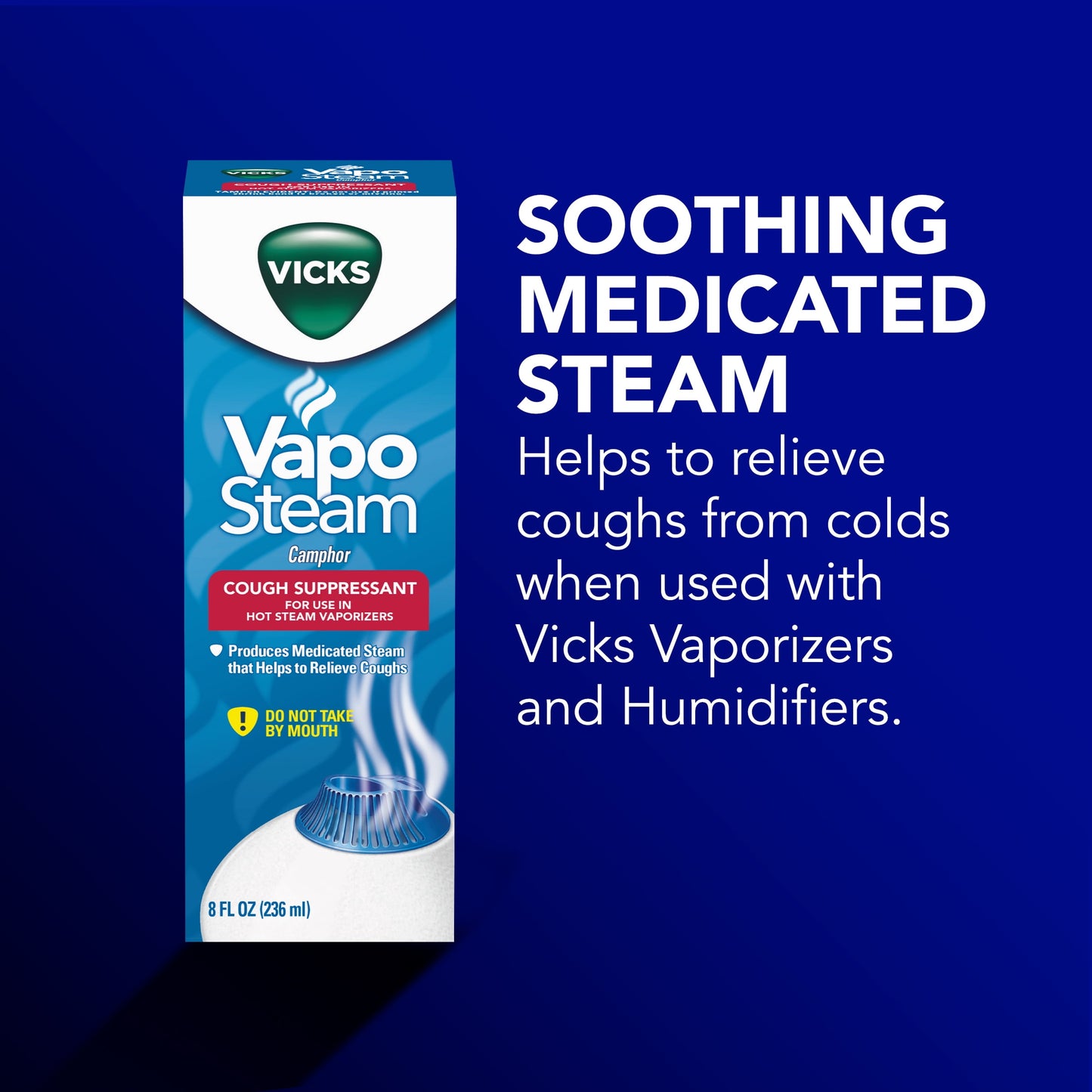 Vicks Vapo Steam Cough Suppressant, Liquid for Use in Vicks Hot Vaporizers, 8 fl oz, VIN008V1