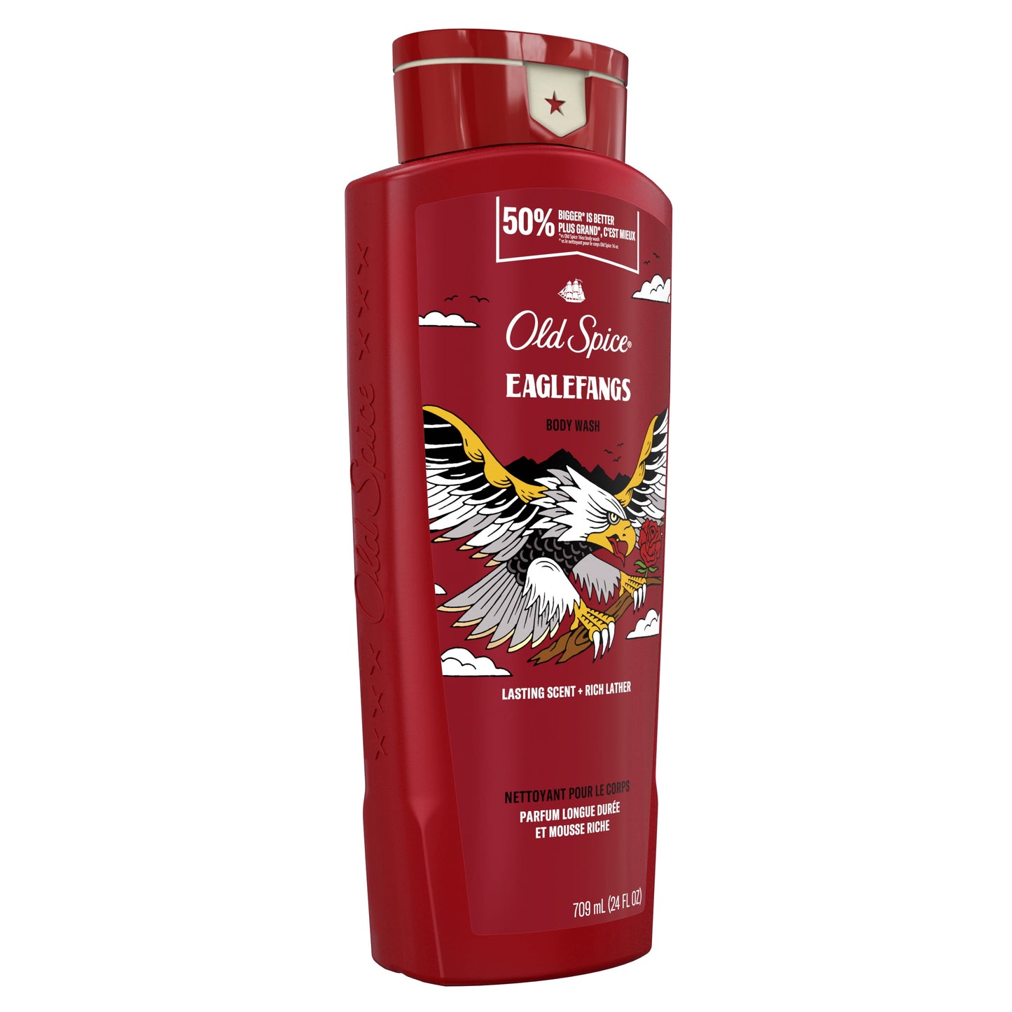 Old Spice Liquid Body Wash for Men, Eagle Fangs, Long Lasting Lather, All Skin Types, 24 fl oz