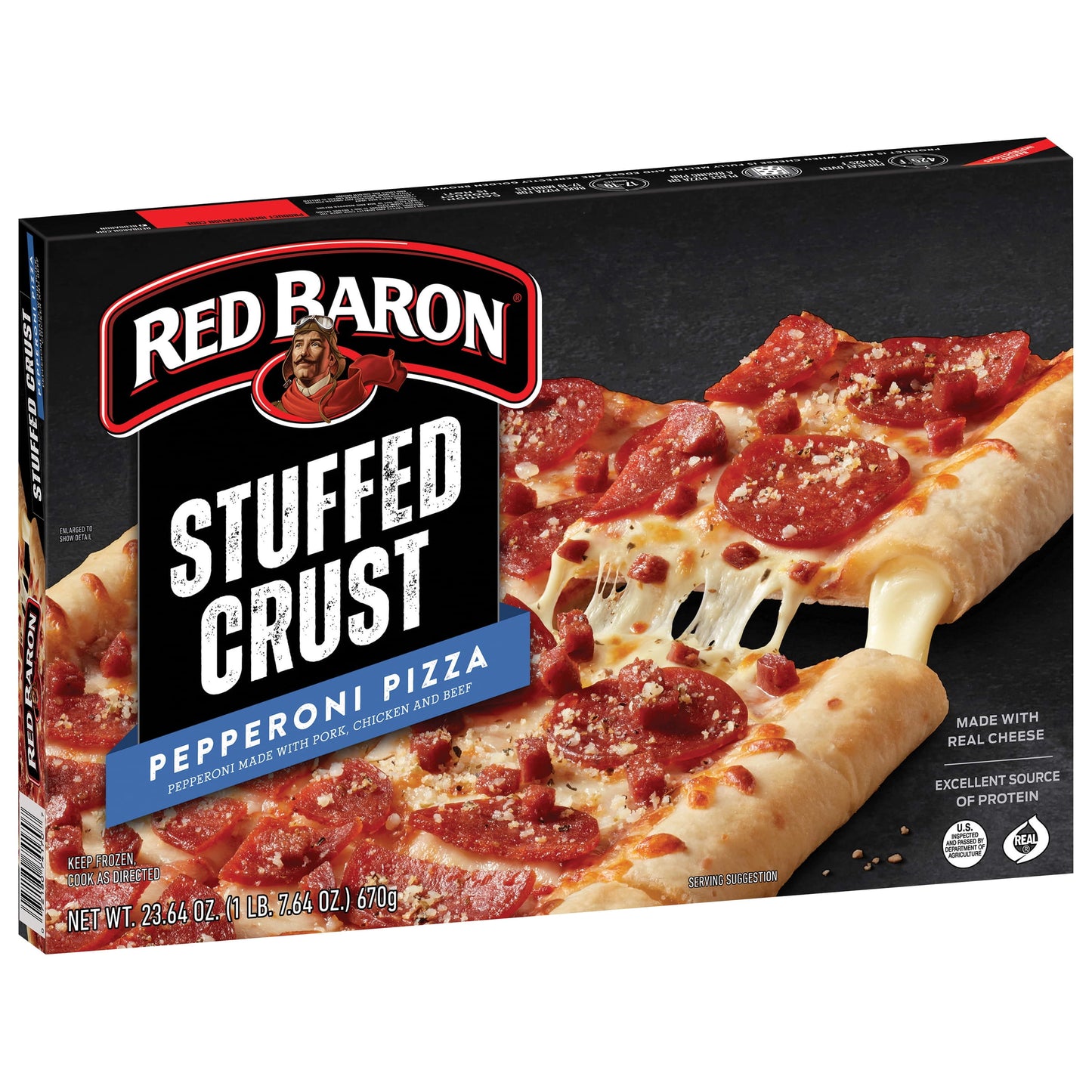 Red Baron Frozen Pizza Stuffed Crust Pepperoni